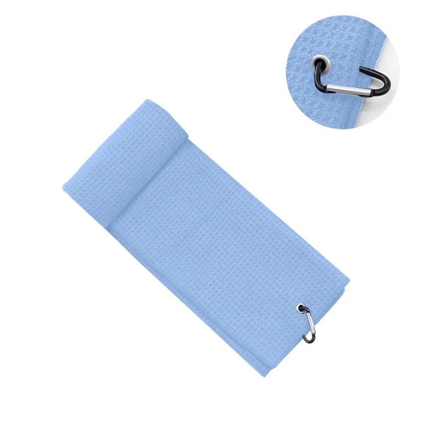 Microfiber Golf Towel with Carabiner Clip 15x15" - Microfiber Golf Towel with Carabiner Clip 15x15" - Image 7 of 8