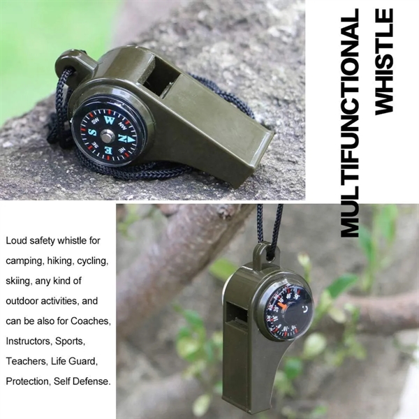 Emergency Whistle 3-in-1 with Compass and Thermometer
