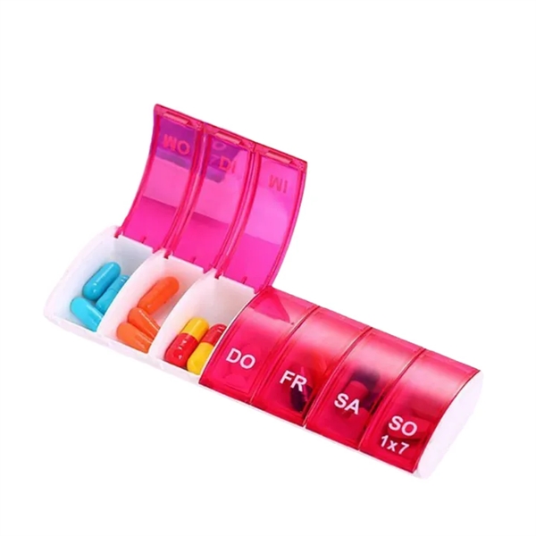 Weekly 7 Compartments Day Pill Box Case Organizer Portable