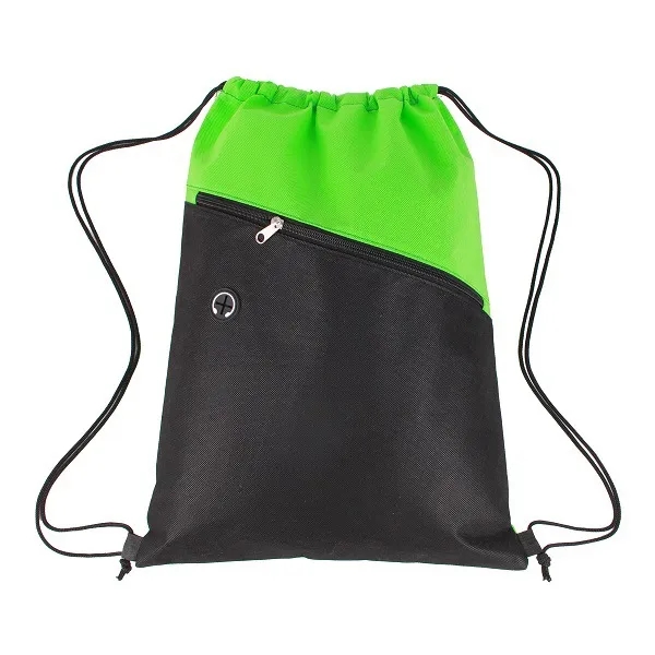Polyester Sport Drawstring Backpack - Polyester Sport Drawstring Backpack - Image 3 of 5