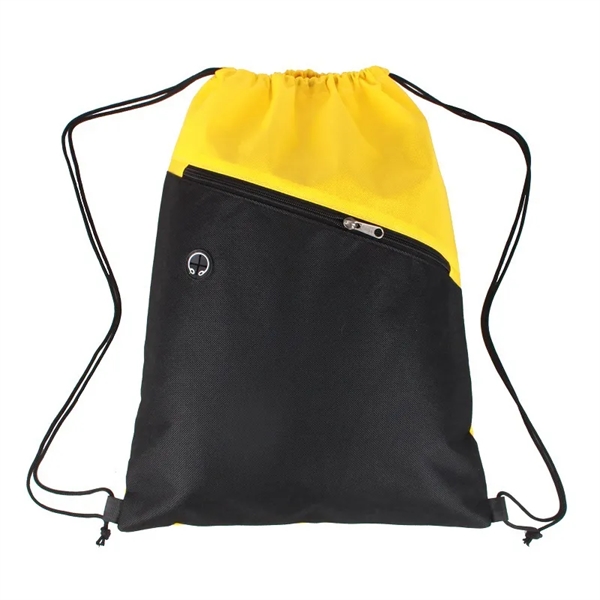 Polyester Sport Drawstring Backpack - Polyester Sport Drawstring Backpack - Image 4 of 5