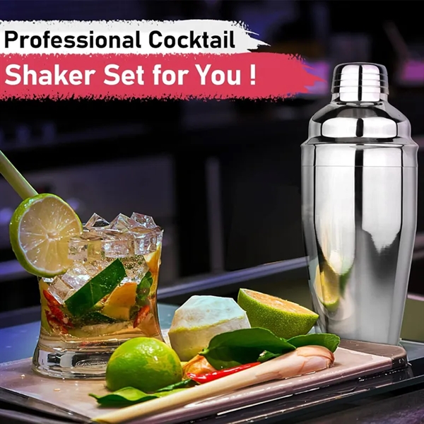 20oz Cocktail Shaker Set 3pcs Jigger Spoon - 20oz Cocktail Shaker Set 3pcs Jigger Spoon - Image 4 of 4