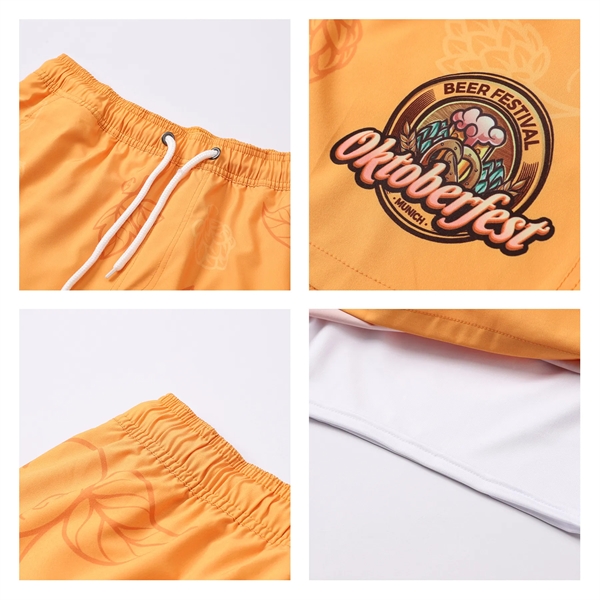 Men's Polyester Spandex Sublimated Swim Shorts - Men's Polyester Spandex Sublimated Swim Shorts - Image 3 of 8