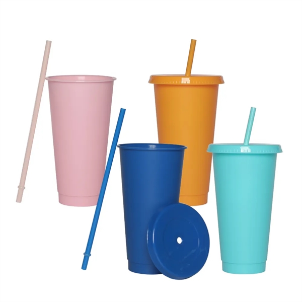 26oz Plastic Cup With Lid & Straw - 26oz Plastic Cup With Lid & Straw - Image 2 of 2