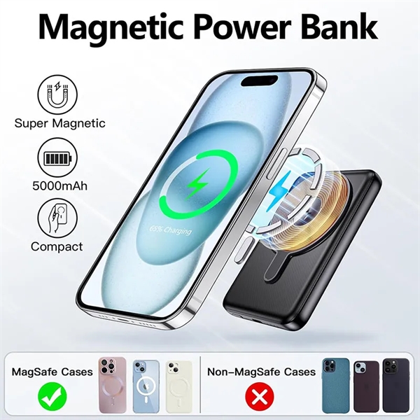 Wireless Portable Charger Magnetic Power Bank Battery Pack - Wireless Portable Charger Magnetic Power Bank Battery Pack - Image 1 of 2