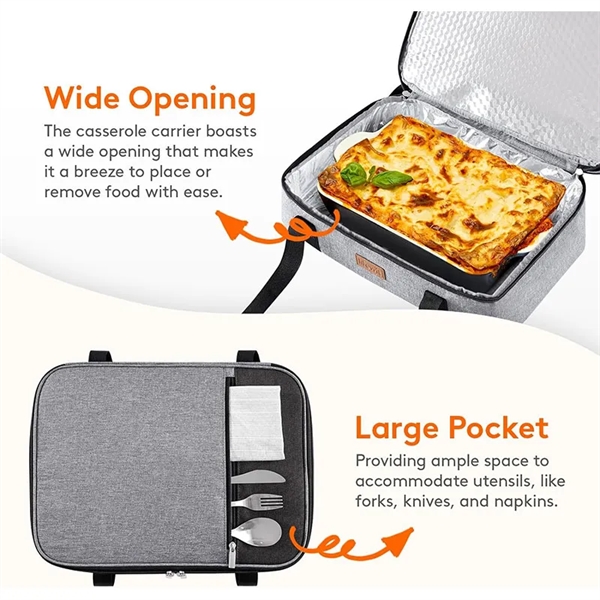 Insulated Double Casserole Carrier Thermal Lunch Tote Bag - Insulated Double Casserole Carrier Thermal Lunch Tote Bag - Image 3 of 4