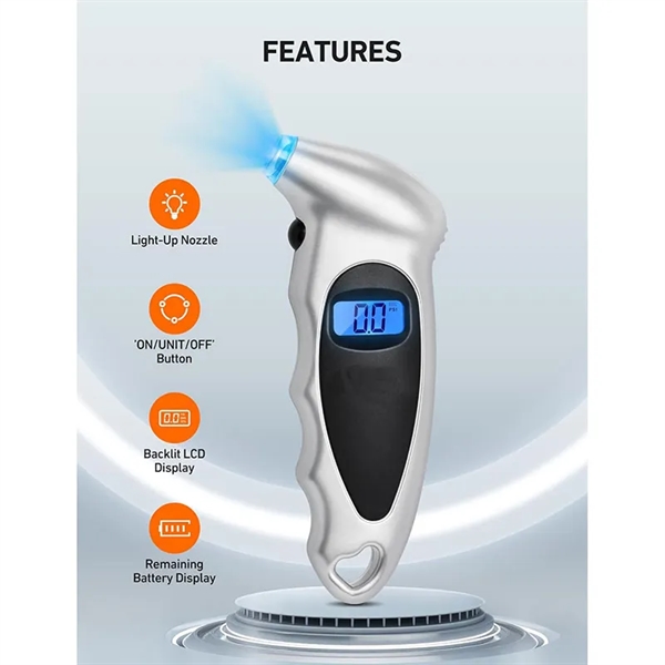 Digital Tire Gauge Pressure Backlight Car Accessories - Digital Tire Gauge Pressure Backlight Car Accessories - Image 1 of 4