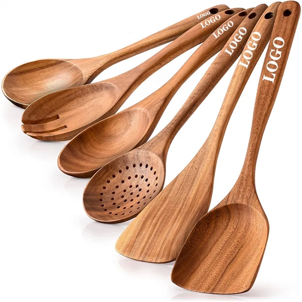 Wooden Spoons Cooking Smooth Finish Teak Utensils - Wooden Spoons Cooking Smooth Finish Teak Utensils - Image 0 of 4