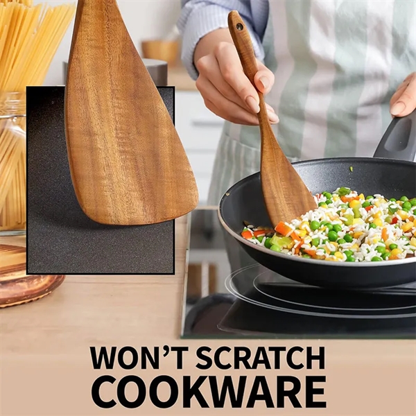 Wooden Spoons Cooking Smooth Finish Teak Utensils - Wooden Spoons Cooking Smooth Finish Teak Utensils - Image 2 of 4