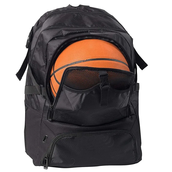 Large Basketball Backpack with Shoe & Ball Compartment - Large Basketball Backpack with Shoe & Ball Compartment - Image 3 of 5