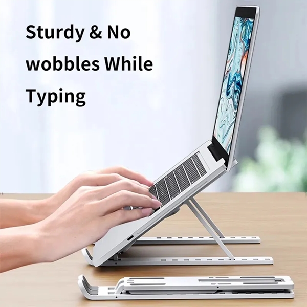 ABS Foldable Desk Laptop Stand Adjustable Computer Riser - ABS Foldable Desk Laptop Stand Adjustable Computer Riser - Image 5 of 5
