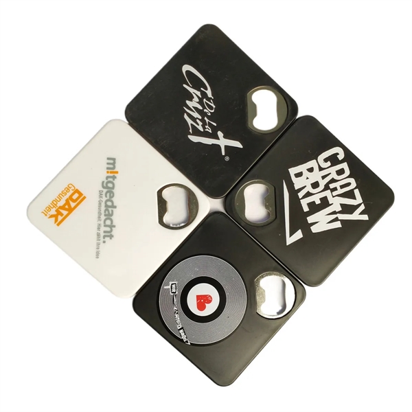 Beers Square Bottle Opener Coaster - Beers Square Bottle Opener Coaster - Image 0 of 2