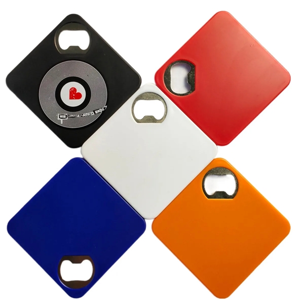 Beers Square Bottle Opener Coaster - Beers Square Bottle Opener Coaster - Image 1 of 2