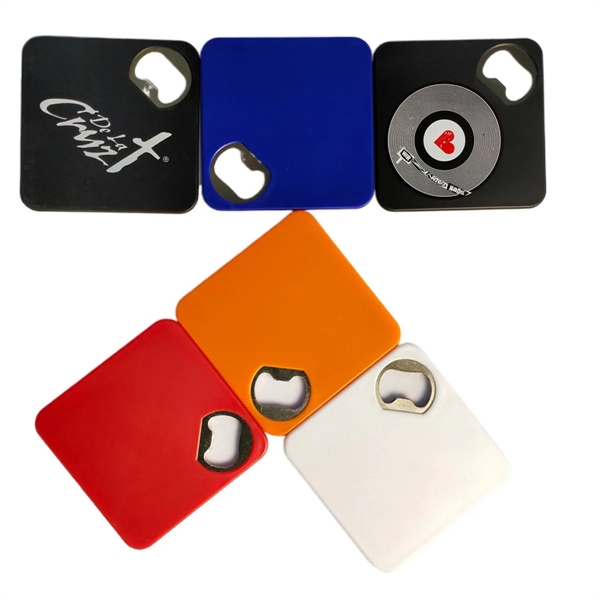 Beers Square Bottle Opener Coaster - Beers Square Bottle Opener Coaster - Image 2 of 2