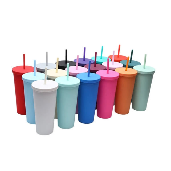 Modern Plastic Drinking Cups With Flat Lids - Modern Plastic Drinking Cups With Flat Lids - Image 3 of 3