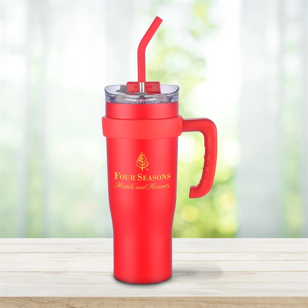 40oz Travel Mug With Straw and Removable Handle