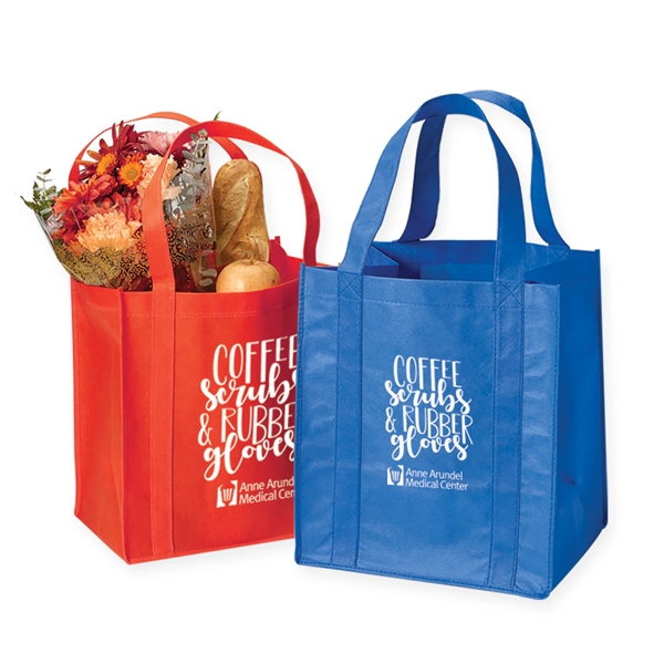 Grocery Non Woven Tote Bag with 20" Straps 80GSM - Grocery Non Woven Tote Bag with 20" Straps 80GSM - Image 4 of 6