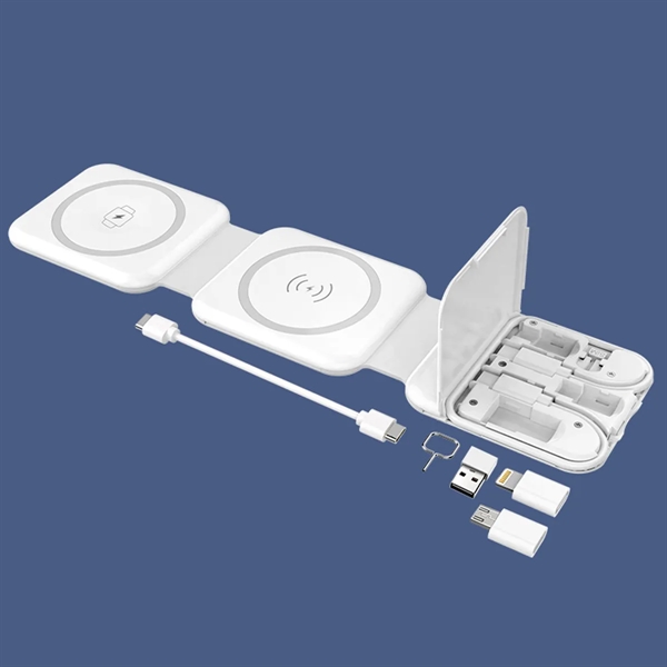 3-In-1 Wireless Charging Station Compact Cable Card - 3-In-1 Wireless Charging Station Compact Cable Card - Image 1 of 2