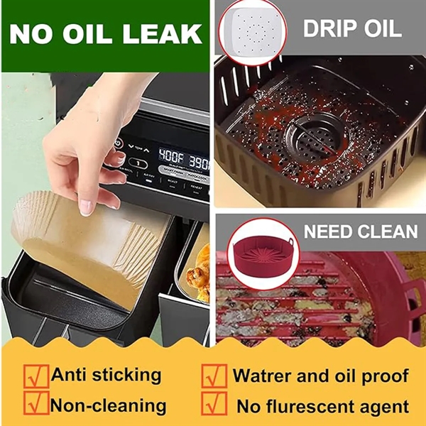 Air Fryer Liners Disposable Rectangle 100 Pcs - Air Fryer Liners Disposable Rectangle 100 Pcs - Image 2 of 2