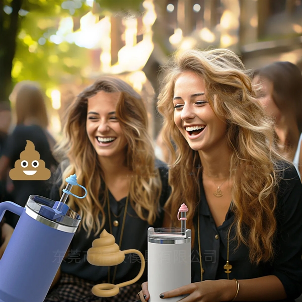 Covers Cap Poop Soft Silicone Straw Topper Reusable - Covers Cap Poop Soft Silicone Straw Topper Reusable - Image 1 of 2