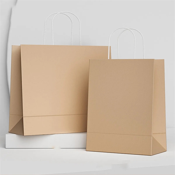 Customizable Kraft Paper Bags Handles Reusable Grocery - Customizable Kraft Paper Bags Handles Reusable Grocery - Image 1 of 2