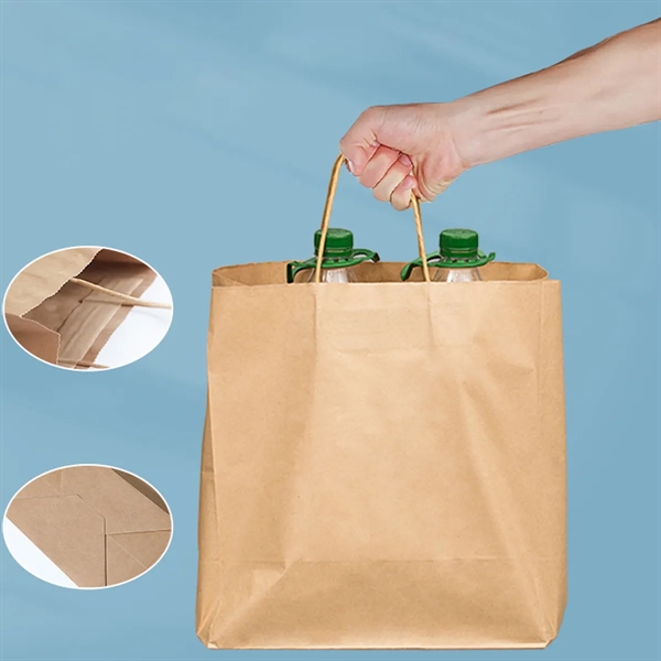 Customizable Kraft Paper Bags Handles Reusable Grocery - Customizable Kraft Paper Bags Handles Reusable Grocery - Image 2 of 2