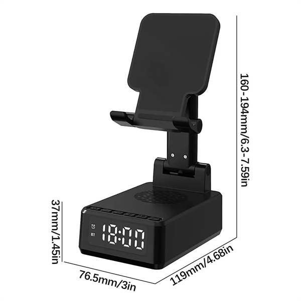 4 In 1 Wireless Charging Bluetooth Speaker Phone Stand Alarm - 4 In 1 Wireless Charging Bluetooth Speaker Phone Stand Alarm - Image 2 of 3