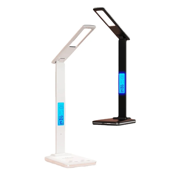 Foldable Smart Wireless Charging Table Lamp with Clock Alarm - Foldable Smart Wireless Charging Table Lamp with Clock Alarm - Image 4 of 4