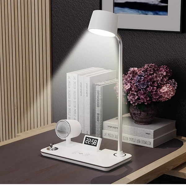 Smart Wireless Charging Desk Lamp with Bluetooth Speaker Clo - Smart Wireless Charging Desk Lamp with Bluetooth Speaker Clo - Image 2 of 6