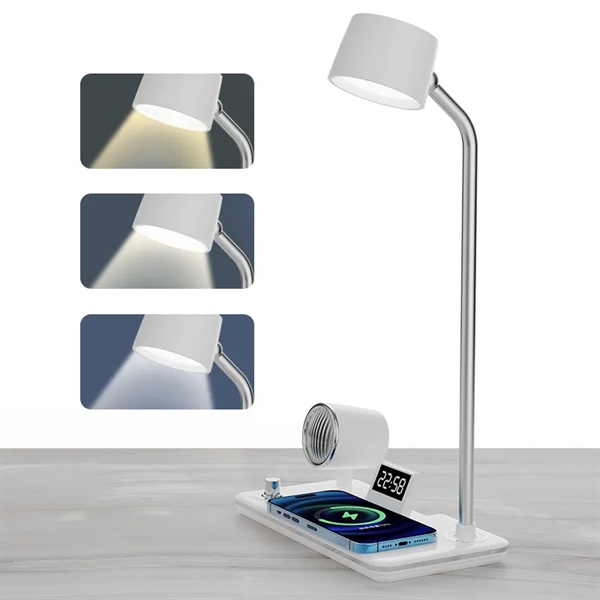 Smart Wireless Charging Desk Lamp with Bluetooth Speaker Clo - Smart Wireless Charging Desk Lamp with Bluetooth Speaker Clo - Image 3 of 6