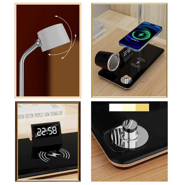 Smart Wireless Charging Desk Lamp with Bluetooth Speaker Clo - Smart Wireless Charging Desk Lamp with Bluetooth Speaker Clo - Image 4 of 6
