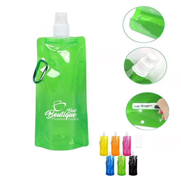 16Oz Pe  Reusable Collapsible Carabiner Hook Water Bag Clip - 16Oz Pe  Reusable Collapsible Carabiner Hook Water Bag Clip - Image 0 of 4