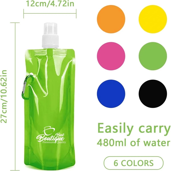 16Oz Pe  Reusable Collapsible Carabiner Hook Water Bag Clip - 16Oz Pe  Reusable Collapsible Carabiner Hook Water Bag Clip - Image 1 of 4