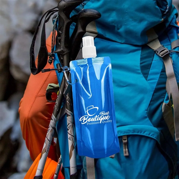 16Oz Pe  Reusable Collapsible Carabiner Hook Water Bag Clip - 16Oz Pe  Reusable Collapsible Carabiner Hook Water Bag Clip - Image 4 of 4