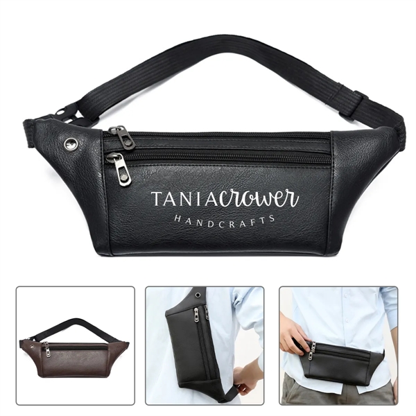 PU Earphone Hole Fanny Pack - PU Earphone Hole Fanny Pack - Image 0 of 5