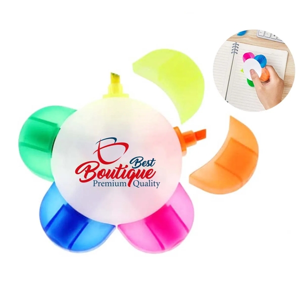 5-In-1  Flower Shape Watercolor Highlighters - 5-In-1  Flower Shape Watercolor Highlighters - Image 0 of 4