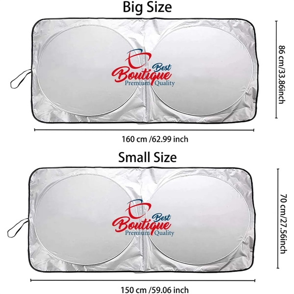 Custom Durable Foldable Reflective Car Windshield Sunshade - Custom Durable Foldable Reflective Car Windshield Sunshade - Image 1 of 5