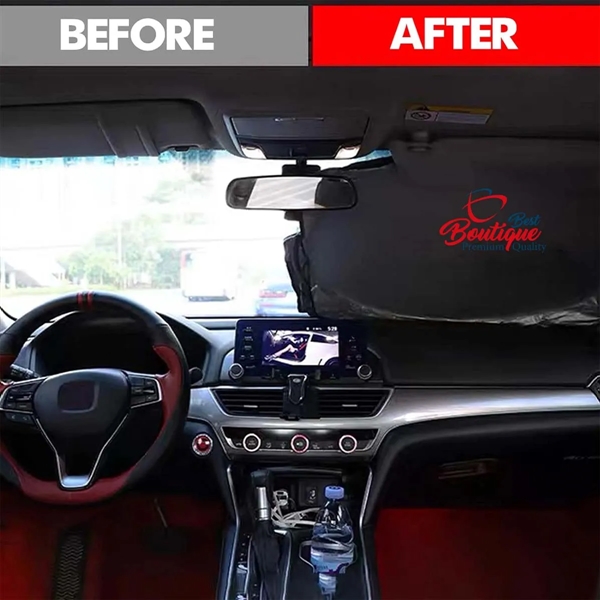Custom Durable Foldable Reflective Car Windshield Sunshade - Custom Durable Foldable Reflective Car Windshield Sunshade - Image 2 of 5
