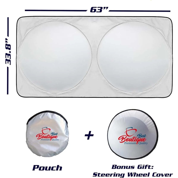 Custom Durable Foldable Reflective Car Windshield Sunshade - Custom Durable Foldable Reflective Car Windshield Sunshade - Image 5 of 5
