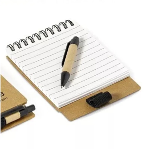Recycled Spiral Jotter Notebook with Pen - Recycled Spiral Jotter Notebook with Pen - Image 2 of 5