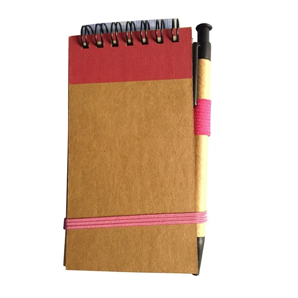 Recycled Spiral Jotter Notebook with Pen - Recycled Spiral Jotter Notebook with Pen - Image 4 of 5