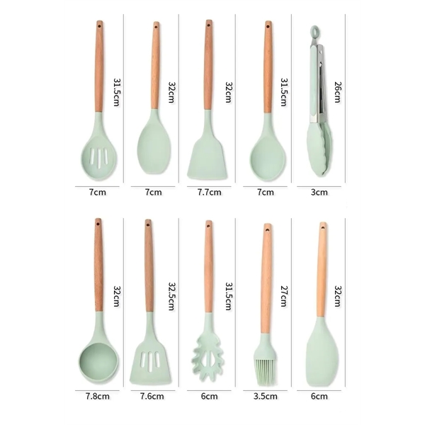 12 Pcs Silicone Cooking Utensils Set - 12 Pcs Silicone Cooking Utensils Set - Image 3 of 4
