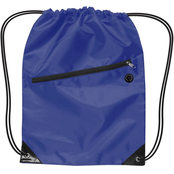 Drawstring Backpack With Zipper - Drawstring Backpack With Zipper - Image 7 of 7