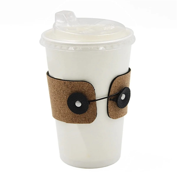 Cork PU-Leather Coffee Cup Sleeves - Cork PU-Leather Coffee Cup Sleeves - Image 6 of 8