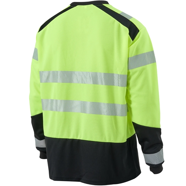 Hi Viz Class 3 Segmented Tape Safety Long Sleeve T-Shirt - Hi Viz Class 3 Segmented Tape Safety Long Sleeve T-Shirt - Image 4 of 4