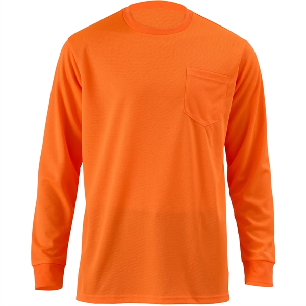 High Viz Non-ANSI Safety Long Sleeve Tee Shirt W/ Pocket - High Viz Non-ANSI Safety Long Sleeve Tee Shirt W/ Pocket - Image 5 of 8