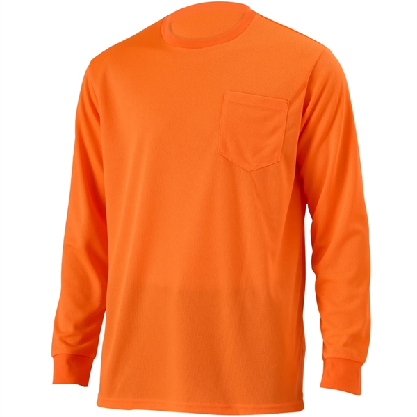 High Viz Non-ANSI Safety Long Sleeve Tee Shirt W/ Pocket - High Viz Non-ANSI Safety Long Sleeve Tee Shirt W/ Pocket - Image 6 of 8