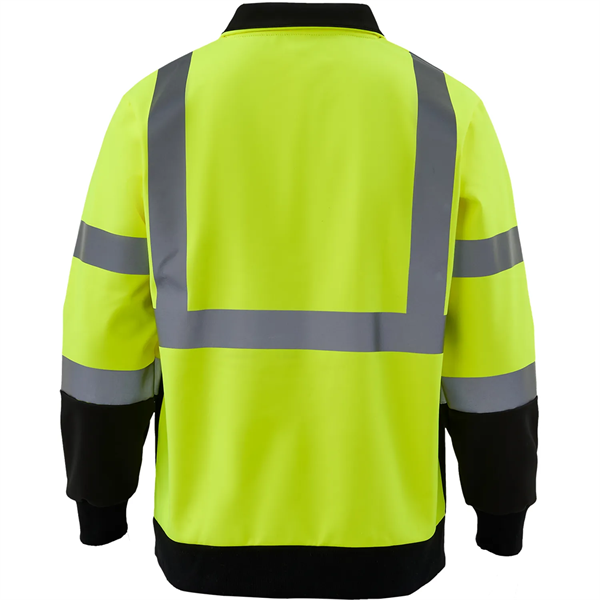 Hi Viz Class 3 Reflective Tape Safety Quarter Zip w/ Pocket - Hi Viz Class 3 Reflective Tape Safety Quarter Zip w/ Pocket - Image 3 of 8