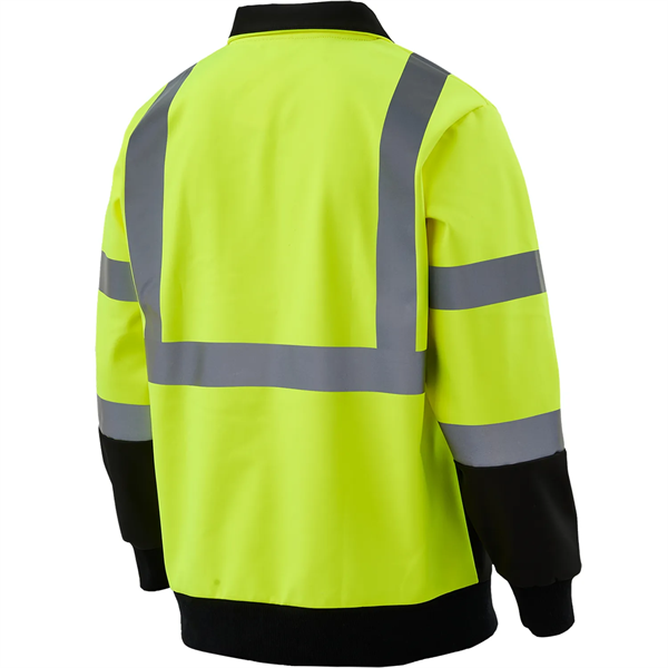 Hi Viz Class 3 Reflective Tape Safety Quarter Zip w/ Pocket - Hi Viz Class 3 Reflective Tape Safety Quarter Zip w/ Pocket - Image 4 of 8