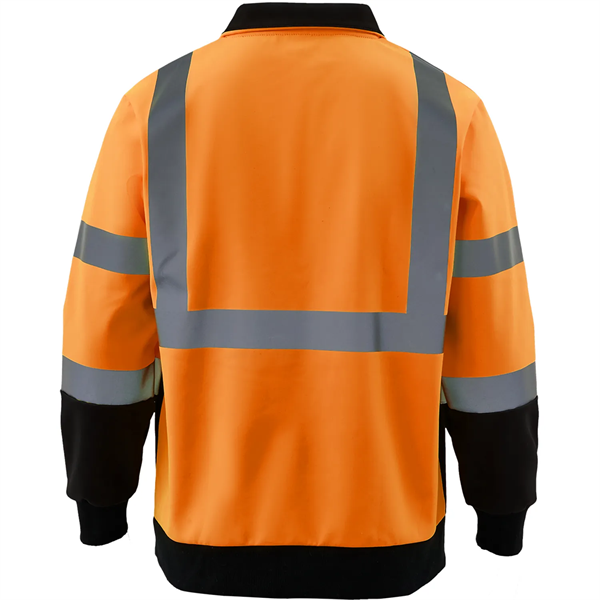 Hi Viz Class 3 Reflective Tape Safety Quarter Zip w/ Pocket - Hi Viz Class 3 Reflective Tape Safety Quarter Zip w/ Pocket - Image 7 of 8